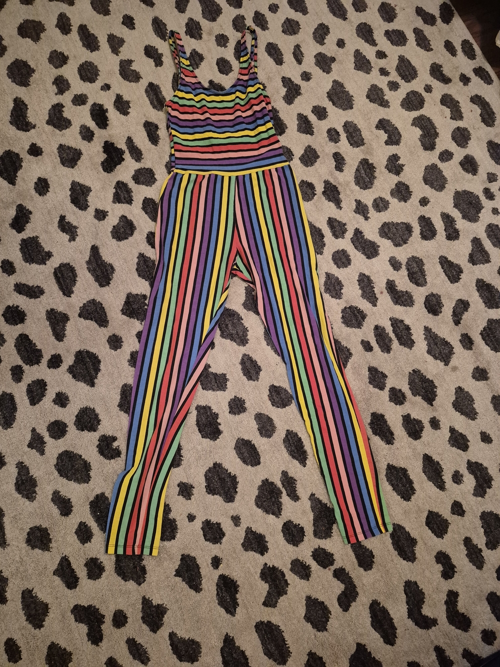 Motel Rocks Rainbow Stripe Tank Jumpsuit - Multicolor